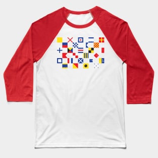 Nautical Flag Pattern Baseball T-Shirt